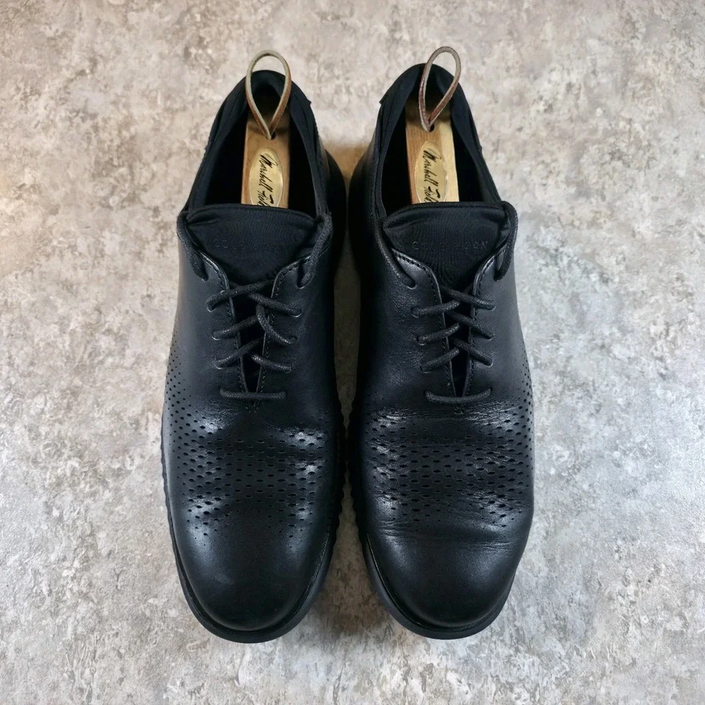 Cole Haan 2.Zerogrand Mens 10 M Laser Wingtip Oxford Black Shoes *Barely Worn.